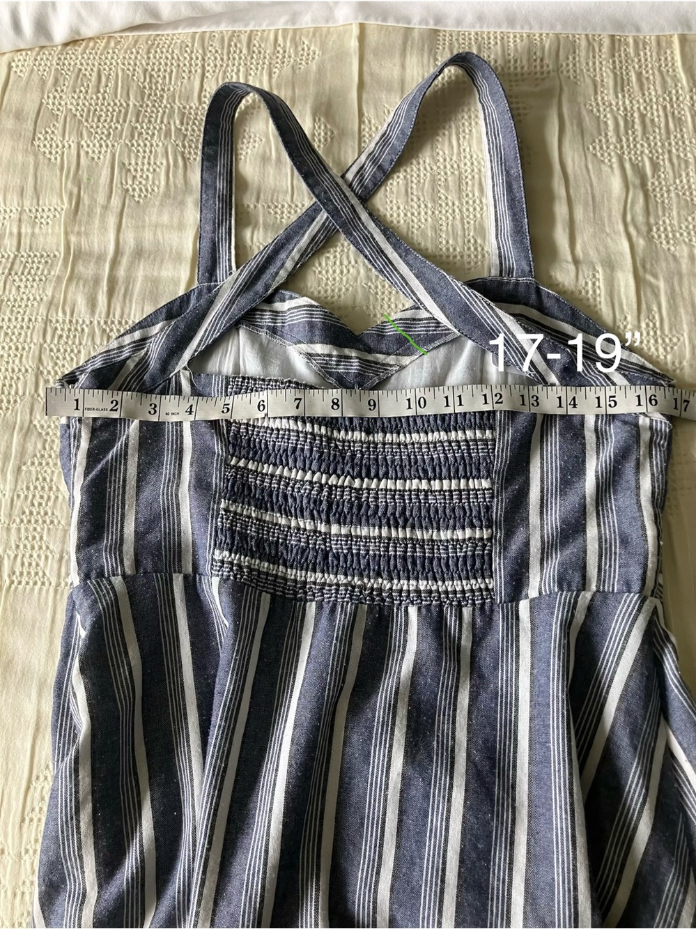 ALTER’D STATE Blue Striped Cotton A-Line Midi Dress Size L - Picture 7 of 11
